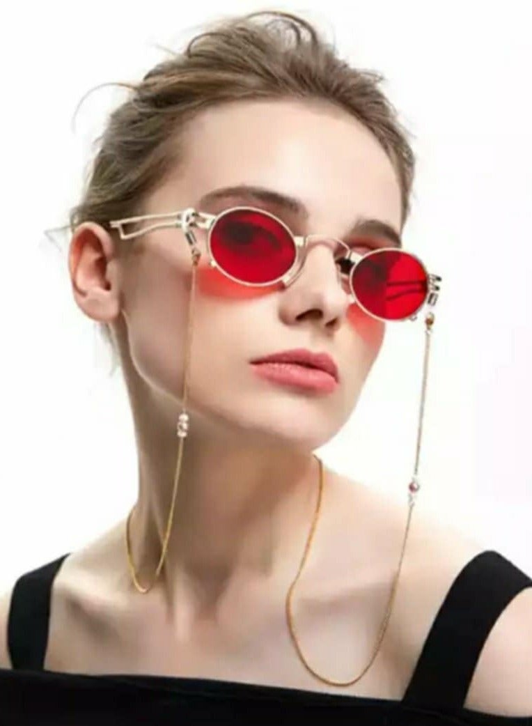 اكسوارات ار ايه سلسلة نظارة ذهبى من اللؤلؤ (لولى) الاوف وايت و رمادي  - Image 3