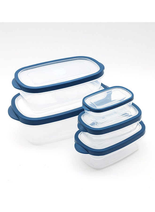 Home Pro 10pcs Set Rectangular Food Container 0.22L | 0.45L | 0.8L | 2.6L | Blue - Image 1