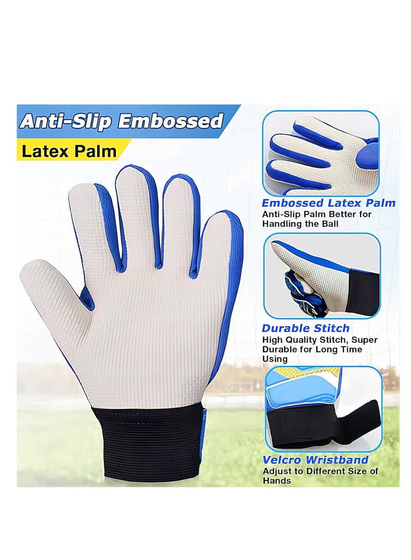 SM Youth Goalkeeper Soccer Gloves - Anti-Slip Latex Palm, Soft PU Back, Embossed Design for Kids and Teens  - Image 2
