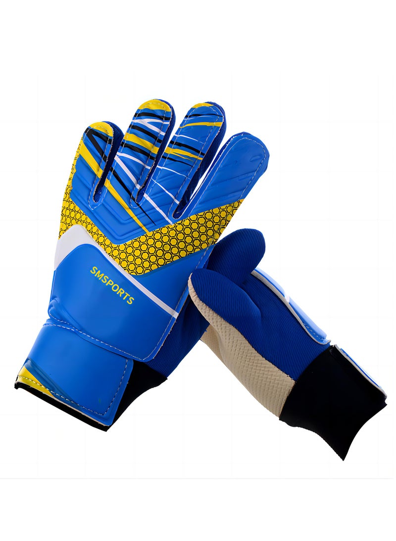 SM Youth Goalkeeper Soccer Gloves - Anti-Slip Latex Palm, Soft PU Back, Embossed Design for Kids and Teens  - Image 1