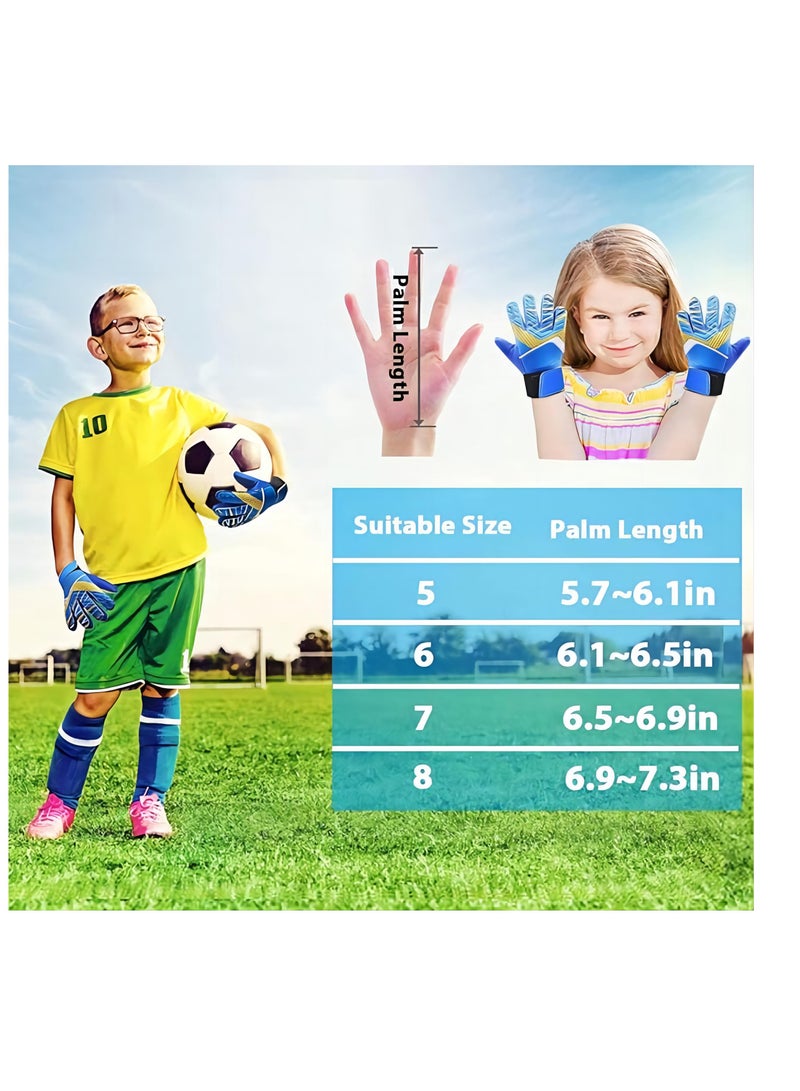 SM Youth Goalkeeper Soccer Gloves - Anti-Slip Latex Palm, Soft PU Back, Embossed Design for Kids and Teens  - Image 4