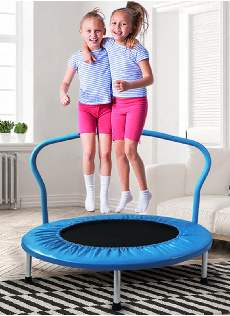 Sky Land Fitness 36" Jumping Trampoline For Kids | Fitness Rebounder With Removable Foam Handle & Safety Pad/Bungee Cords, Stable & Quiet Exercise Rebounder For Indoor & Outdoor, EM-8101  - Image 3