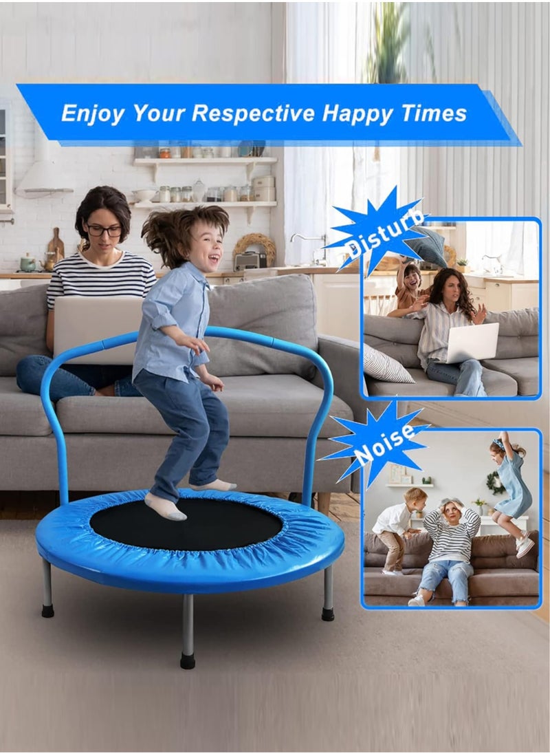 Sky Land Fitness 36" Jumping Trampoline For Kids | Fitness Rebounder With Removable Foam Handle & Safety Pad/Bungee Cords, Stable & Quiet Exercise Rebounder For Indoor & Outdoor, EM-8101  - Image 5