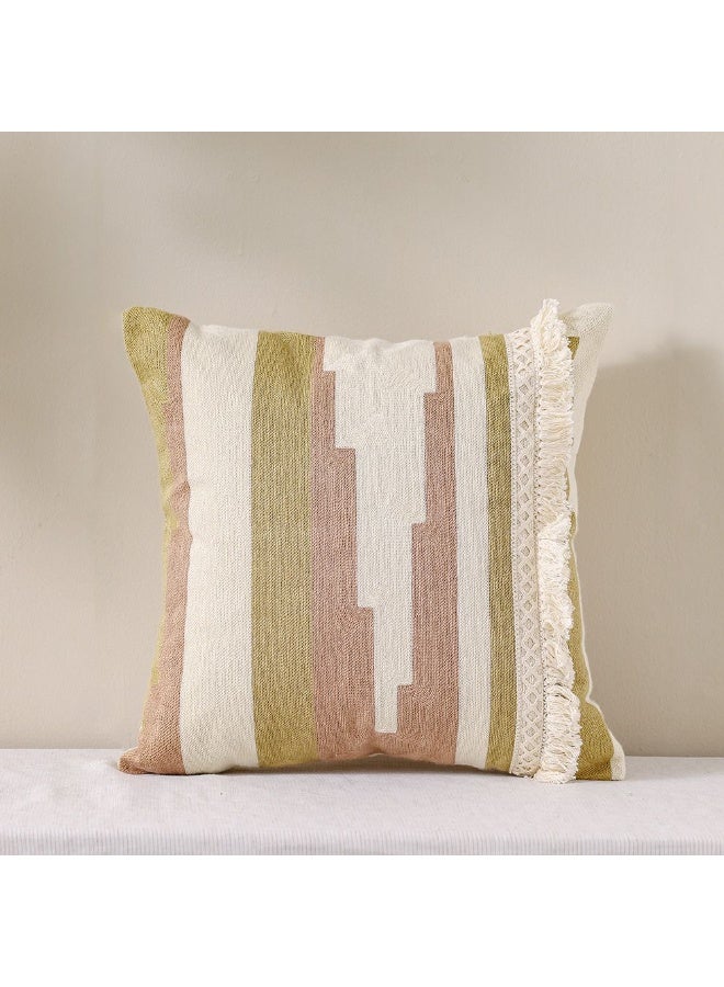 DANUBE HOME وسادة منسوجة | وسادة رمي للحديقة ديكور المزرعة | وسادة زخرفية لمقاعد الجلوس الخارجية كرسي أريكة أرجوحة جناح 45X45 سم - وردي باهت - Image 1