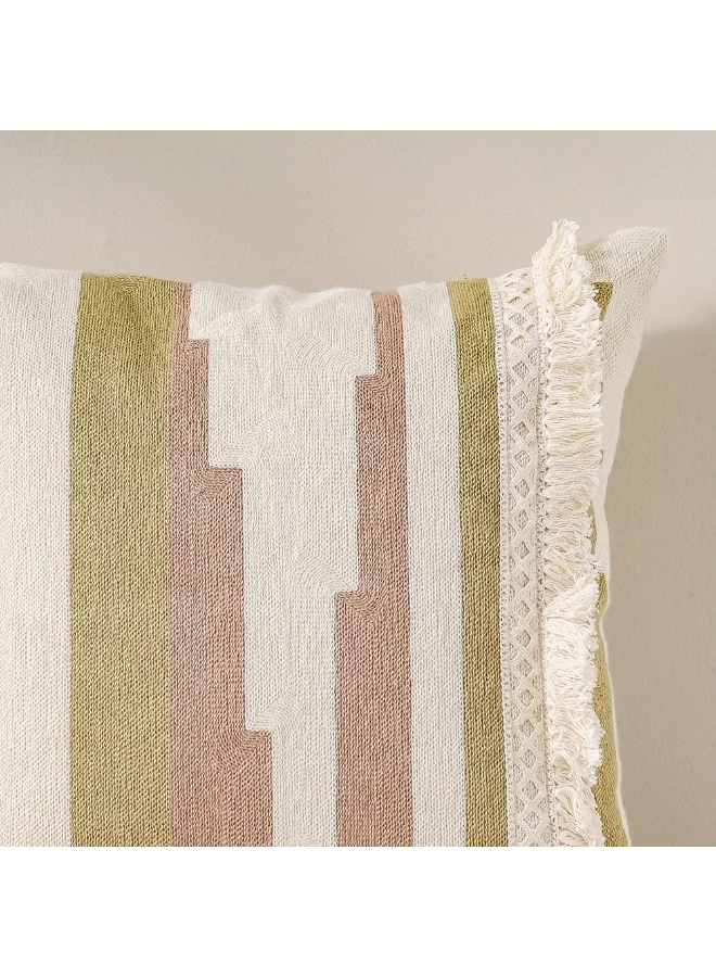 دانوب هوم Woven Cushion  | Patio Throw Pillow Garden Farmhouse Decor | Decorative Cushion For Outdoor Seating Chair Sofa Swing Gazebo 45X45cm-Dusty Rose Blush