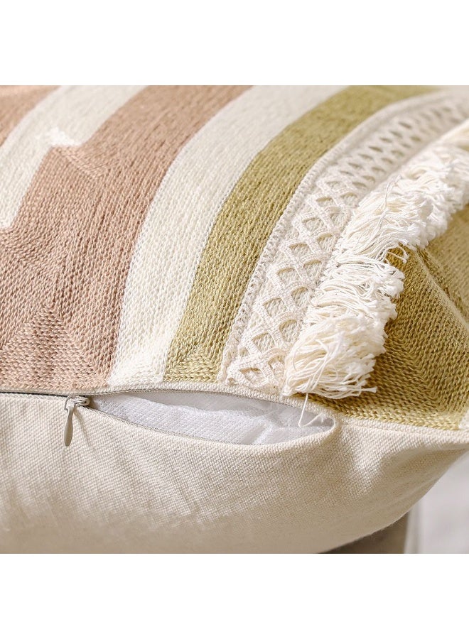 DANUBE HOME وسادة منسوجة | وسادة رمي للحديقة ديكور المزرعة | وسادة زخرفية لمقاعد الجلوس الخارجية كرسي أريكة أرجوحة جناح 45X45 سم - وردي باهت - Image 3