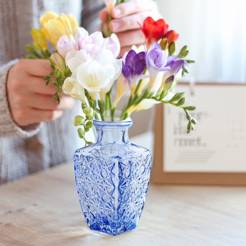 INFTYLE Colored Glass Bud Vase Set of 12 Small Vintage Bud Vases in Bulk Mini Decor Vintage Vase for Centerpiece  Office  Garden  Home  Wedding Party - Image 4