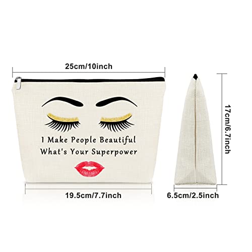Sazuwu Beautician Gifts for Women Makeup Bag Honeydew Super Power Makeup Lover Gift Ideas Cosmetic Bag Funny Birthday Graduation Christmas Friendship Present for Friend Travel Pouch - Image 2