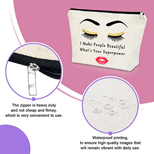 Sazuwu Beautician Gifts for Women Makeup Bag Honeydew Super Power Makeup Lover Gift Ideas Cosmetic Bag Funny Birthday Graduation Christmas Friendship Present for Friend Travel Pouch - Image 3