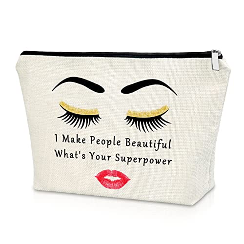 Sazuwu Beautician Gifts for Women Makeup Bag Honeydew Super Power Makeup Lover Gift Ideas Cosmetic Bag Funny Birthday Graduation Christmas Friendship Present for Friend Travel Pouch - Image 1