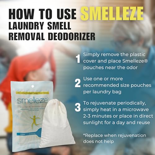 SMELLEZE Reusable Laundry Smell Removal Deodorizer Pouch: Removes Clothing Stink Without Scents - Image 5