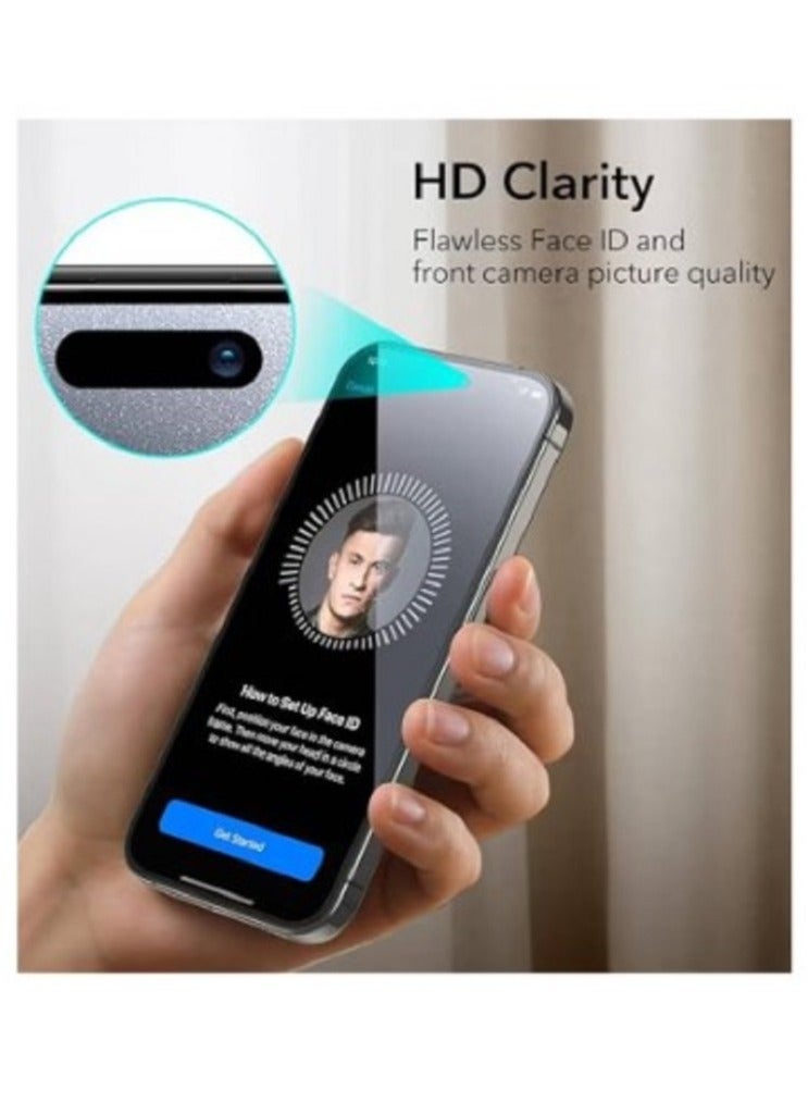 بكج حماية 4 في 1 لهاتف أبل ايفون 15 برو . شاشة حماية زجاج ضد الكسر والخدوش . شاشة حماية لقافة . كفر صلب شفاف . حماية عدسة الكاميرا - Image 5