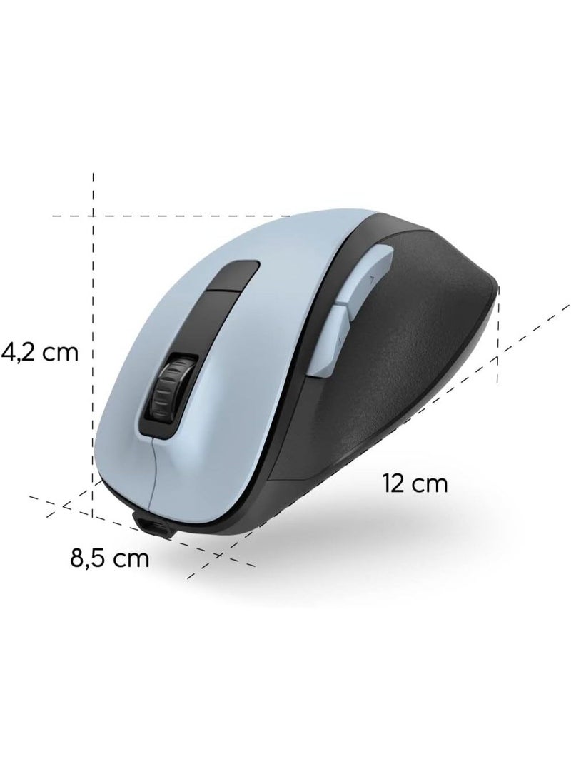 هاما ماوس هاما WM-500 اللاسلكي البصري بستة أزرار، هادئ، قابل لإعادة الشحن، ازرق - Image 4