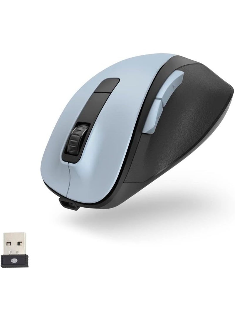هاما ماوس هاما WM-500 اللاسلكي البصري بستة أزرار، هادئ، قابل لإعادة الشحن، ازرق - Image 2