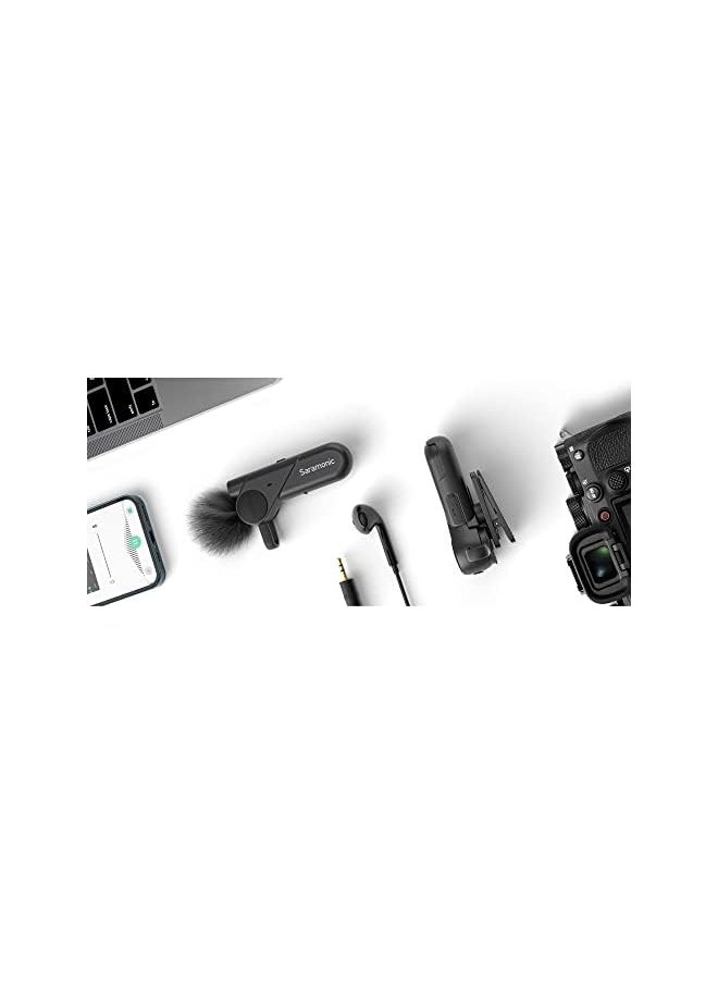 Saramonic - Btw Wireless Bluetooth Clip On Microphone With 3.5Mm Headphone Out And Noise Reduction For Computers Smartphones Tablets And More Black - Image 1