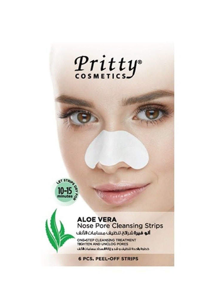 شرائط تنظيف مسام الأنف من بريتي بخلاصة الصبار، 6 قطع