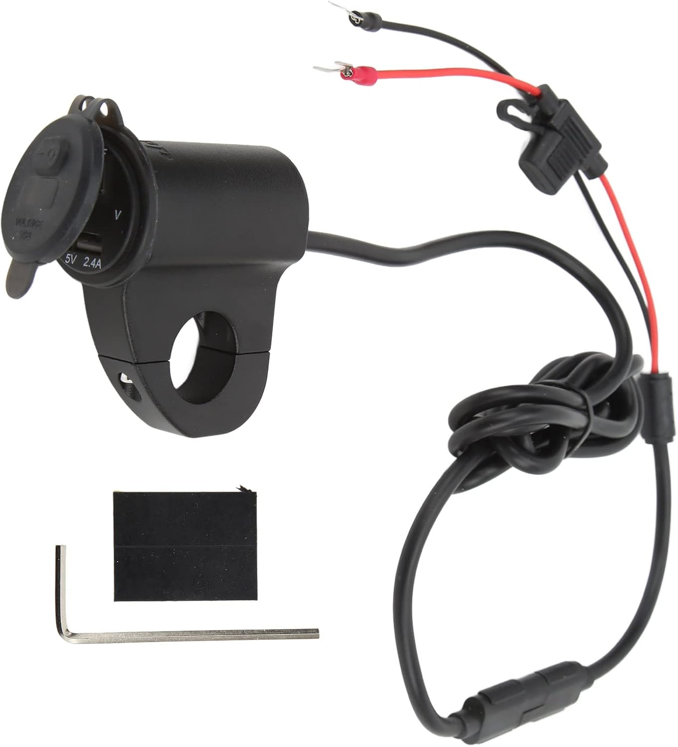 Motorcycle Handlebar Charger, Motorcycle USB Charger Independent Switch 12V Fast Charging Digital Display Voltage Waterproof 2.4A for Tablets GPS