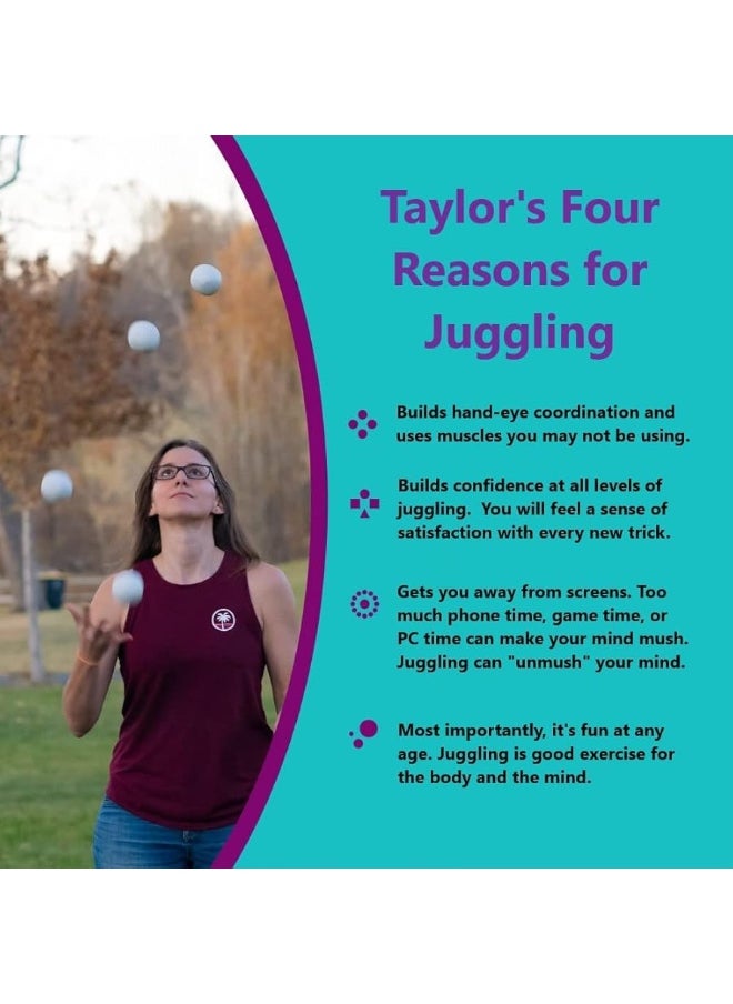 Zeekio - Zeekio - Taylor Tries Signature Beginner Juggling Ball Set - for Beginners, All Levels & All Ages - 6 Panel Synthetic Leather Ball Durable - 110 Grams 62mm - Set of 3 - Image 1