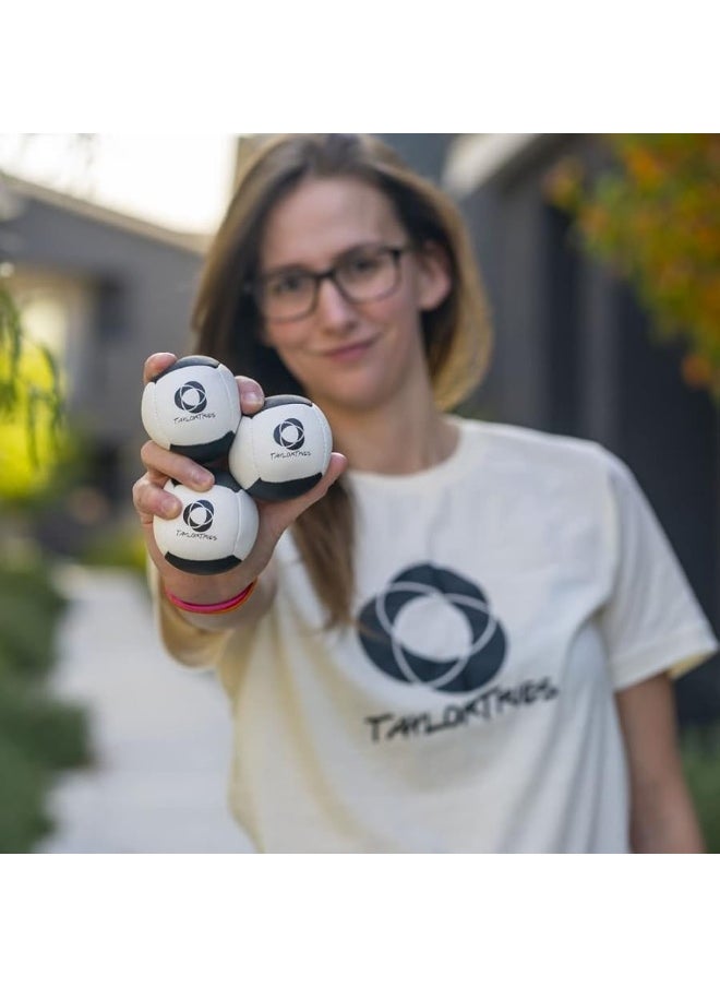 Zeekio Zeekio - Taylor Tries Signature Beginner Juggling Ball Set - for Beginners, All Levels & All Ages - 6 Panel Synthetic Leather Ball Durable - 110 Grams 62mm - Set of 3  - Image 5