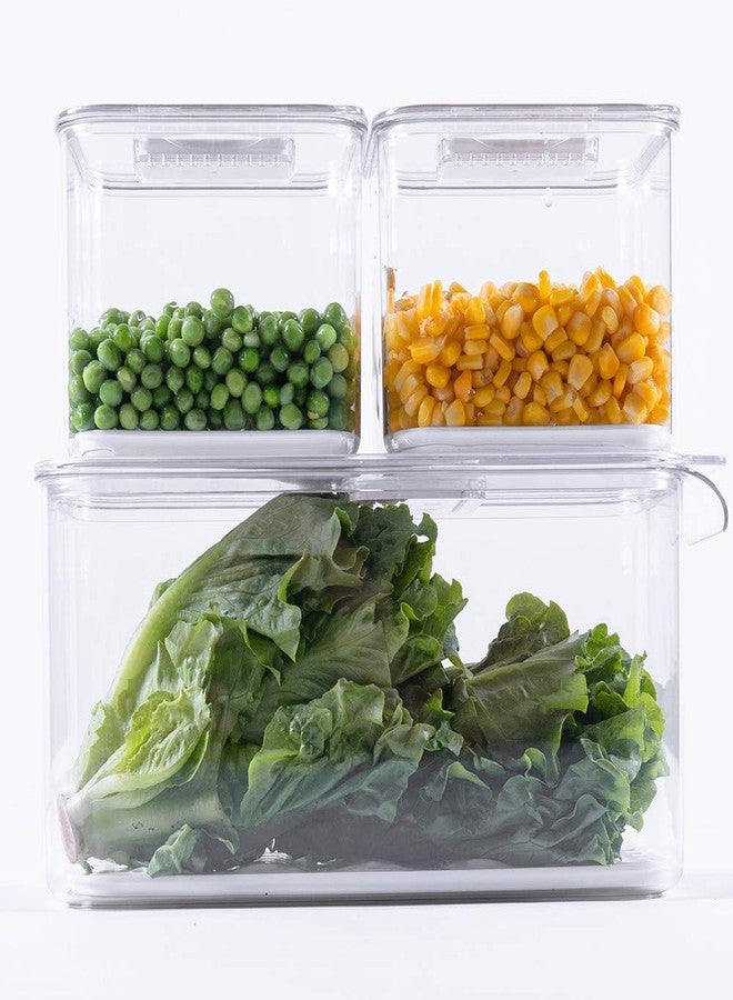 iPEGTOP Fridge Produce Saver Food Storage Bin Containers, Stackable Refrigerator Freezer Organizer Fresh Keeper Container with Vented Lids, 3 Pack - Image 4