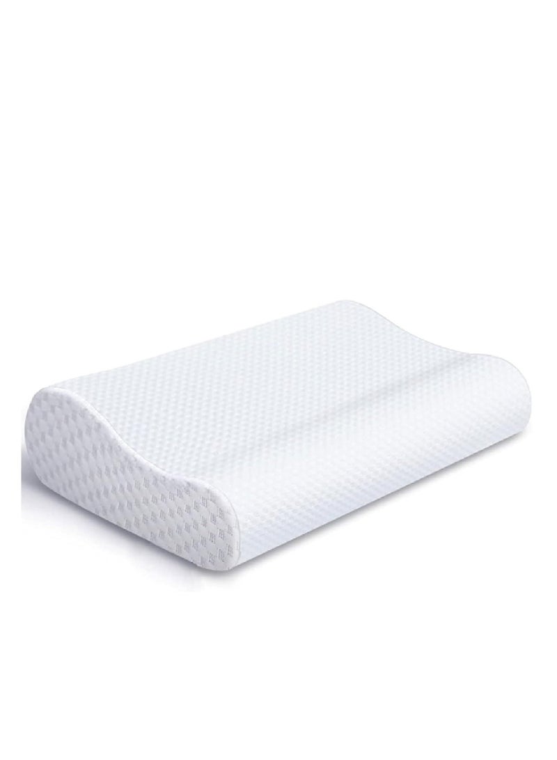 Penguin Memory Foam L-Shaped Contour Pillow with Cotton Cover - 40 x 60 White - Image 1