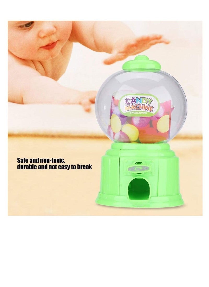 Excefore - Candy Vending Machine, Portable Children Candy Machine Plastic Mini Gumballs Dispenser Kids Kindergarten Gift, Vending Machine, Vintage Style Sweet Bubblegum Fun Toy Machine for 3 age (Green) - Image 1