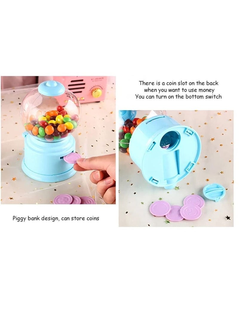 Excefore - Candy Vending Machine, Portable Children Candy Machine Plastic Mini Gumballs Dispenser Kids Kindergarten Gift, Vending Machine, Vintage Style Sweet Bubblegum Fun Toy Machine for 3 age (Green) - Image 1