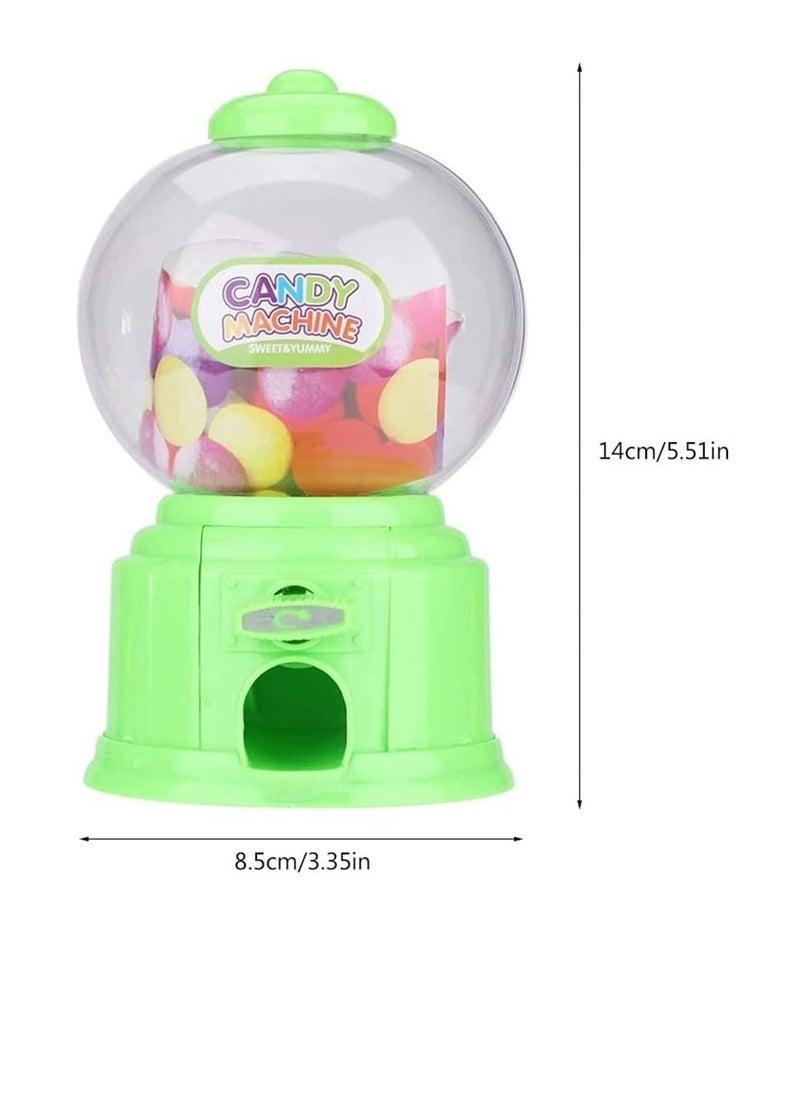Excefore - Candy Vending Machine, Portable Children Candy Machine Plastic Mini Gumballs Dispenser Kids Kindergarten Gift, Vending Machine, Vintage Style Sweet Bubblegum Fun Toy Machine for 3 age (Green) - Image 1