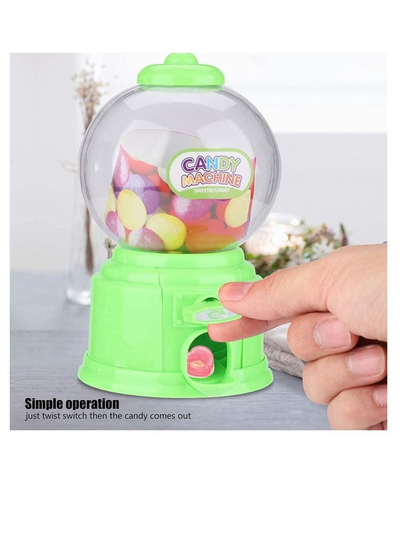 Excefore - Candy Vending Machine, Portable Children Candy Machine Plastic Mini Gumballs Dispenser Kids Kindergarten Gift, Vending Machine, Vintage Style Sweet Bubblegum Fun Toy Machine for 3 age (Green) - Image 1