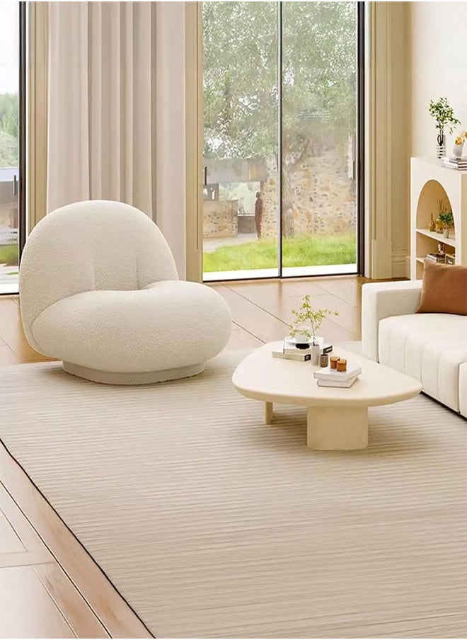 LEDIN Lazy Chair, Modern Chair, Lounge Accent Chair, Comfortable Reading Chair, Wool Plush Chair, Sofa Chair for Balcony, Bedroom, Home, Study, Living Room (Plush White)  - Image 5
