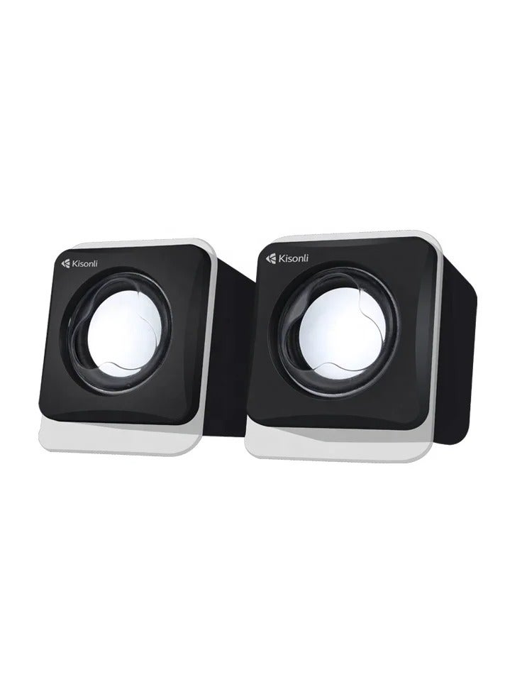 Kisonli V410 USB Stereo Speaker – Clear Sound in Compact Design - Image 1