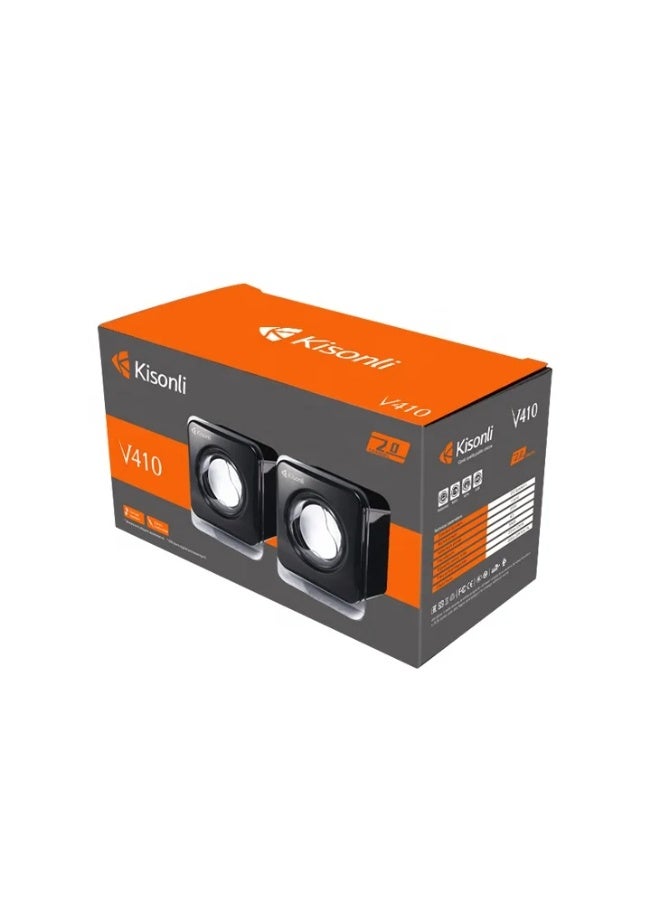 Kisonli V410 USB Stereo Speaker – Clear Sound in Compact Design - Image 2