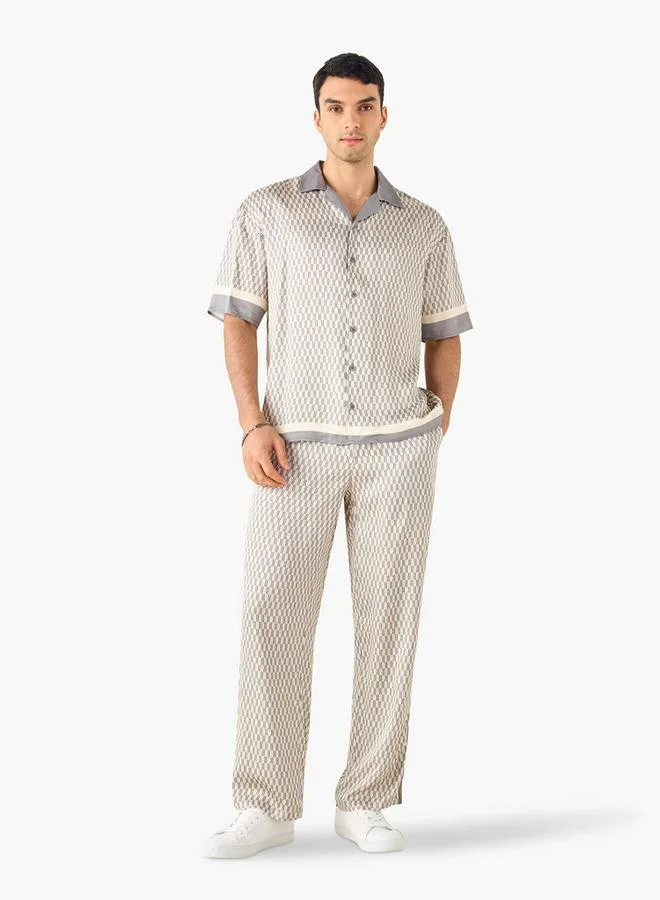 Emperor Emperor Printed Flexi Waist Pants with Elasticated Waistband