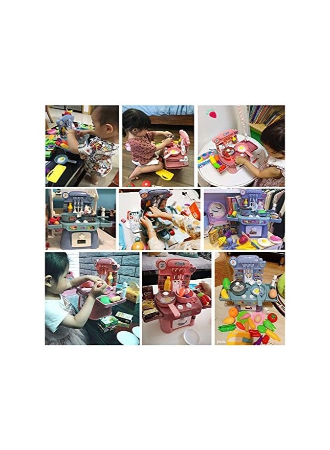 مجموعة أدوات عشاء من HaiLeTao Kitchen Toys، لعبة طهي الطعام التظاهري مع موسيقى خفيفة، آمنة ولطيفة للأطفال، لعبة هدية ممتعة، حوض مطبخ مع مياه جارية وموقد حثي إلكتروني - Image 5