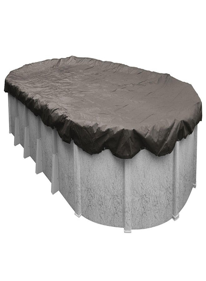 Robelle 10 x 15 ft Extra Heavy Duty Magnesium Winter Oval Pool Cover for Above Ground Pools, 4 ft Overlap (14 x 19 ft Cover Size), Solid 10 x 10 Scrim, 2.91 oz/yd2, 12-Year Warranty, Style: 591015-4A - Image 1