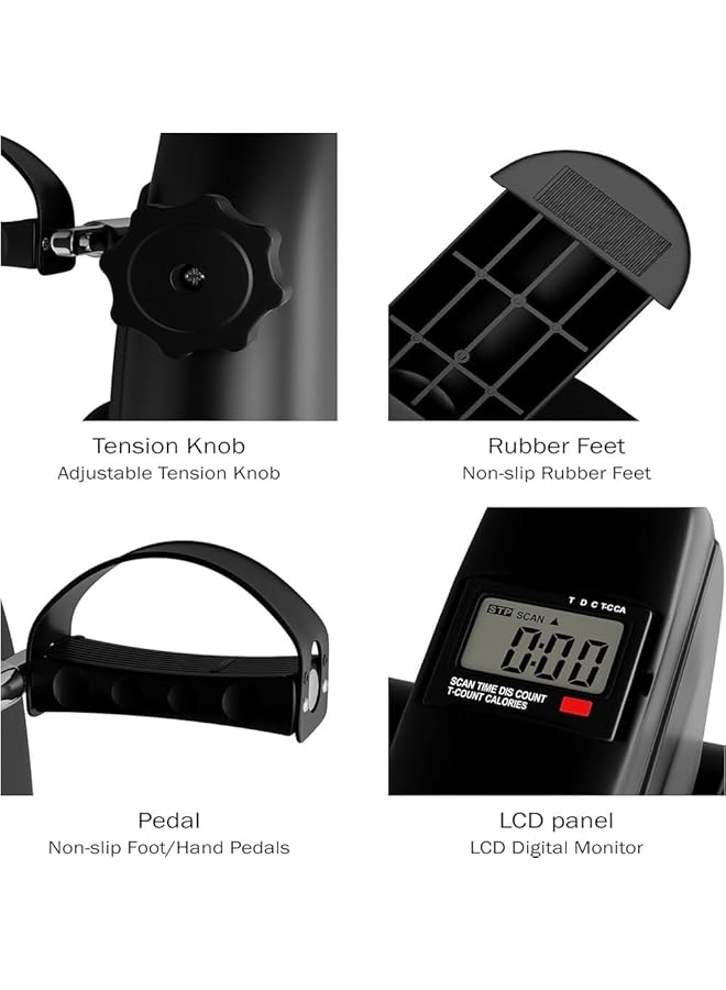 Relax Smart Portable Mini Pedal Exercise Bike With Lcd Display Black - Image 3