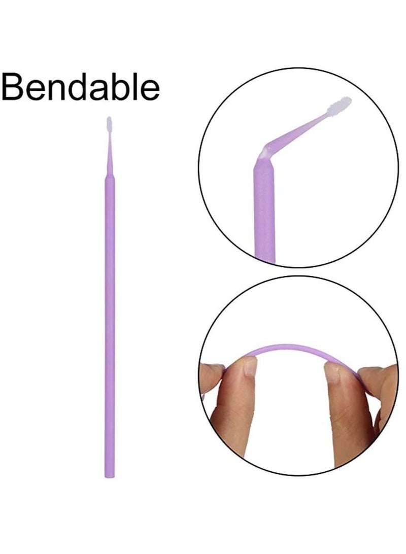 Excefore Micro Applicator Brushes Multicolor Disposable Bendable Eyelash Extension Swab for Makeup Oral Clean and Dental 600 Pcs 6 Color - Image 3