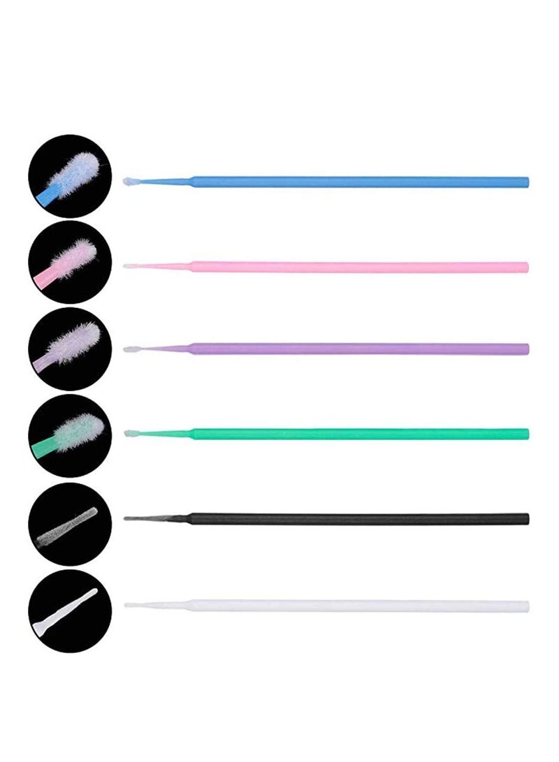 Excefore Micro Applicator Brushes Multicolor Disposable Bendable Eyelash Extension Swab for Makeup Oral Clean and Dental 600 Pcs 6 Color - Image 5