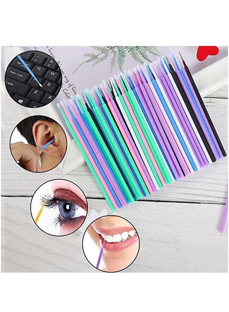 Excefore Micro Applicator Brushes Multicolor Disposable Bendable Eyelash Extension Swab for Makeup Oral Clean and Dental 600 Pcs 6 Color - Image 4