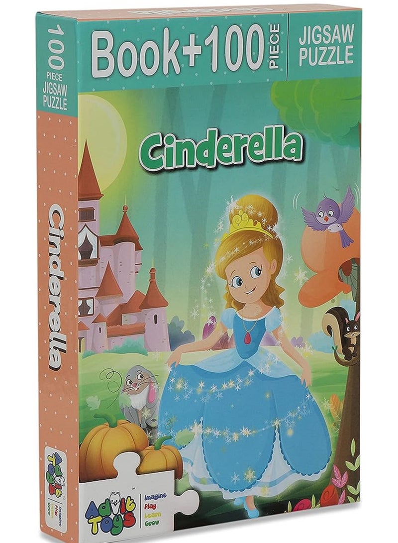 Advit Toys Cinderella Jigsaw Puzzle 100 Piece  Educational Fun Fact Book Inside