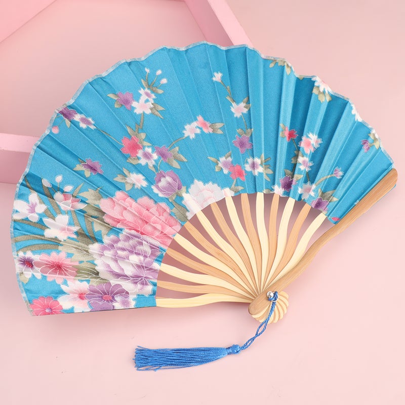 2Pcs Foldable Fan Silk Fan Delicate Unique Ornament Adornment Fan for Daily Stage ( , ) - Image 3