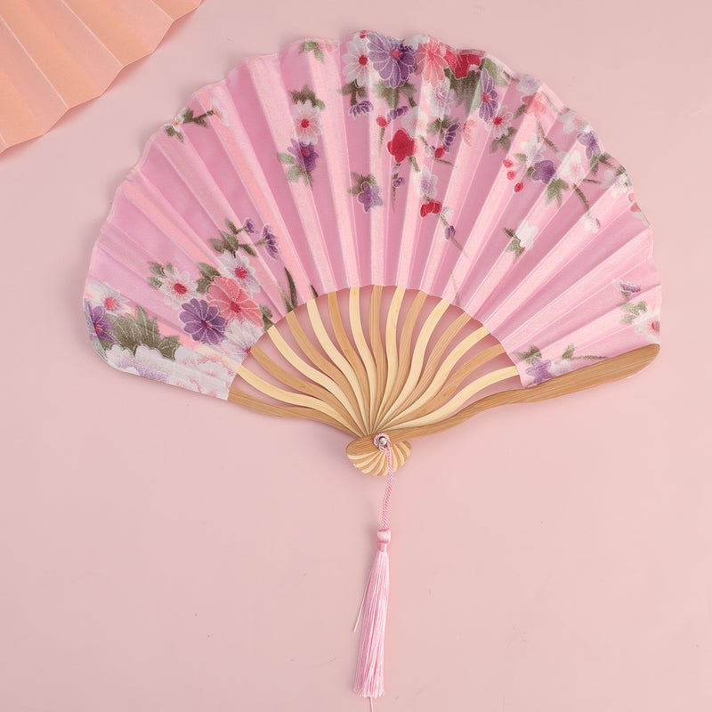 2Pcs Foldable Fan Silk Fan Delicate Unique Ornament Adornment Fan for Daily Stage ( , ) - Image 4