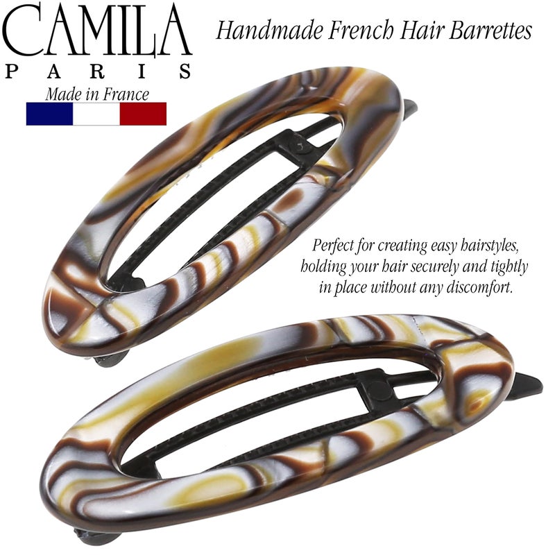 Camila Paris CP3367 French Hair Barrette Clip for Women, Handmade, Onyx, Side Slide-in Metal-Free Closure Strong Hold Grip Hair Clips for Girls, No Slip Durable Hair Accessories, Made in France - Image 4