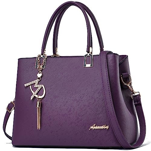 ToLFE Womens Purses and Handbags Shoulder Bags Ladies Designer Top Handle Satchel Tote Bag (Violet) - Image 1