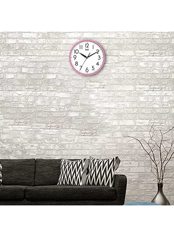Ajanta Plastic Quartz Step Movement Premium Finish Analog Wall Clock (Pink, White, 30X30X4 Cm) - Image 3