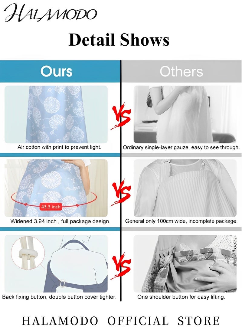 غطاء الرضاعة أغطية الرضاعة الخصوصية للرضاعة الصدرية غطاء كامل خفيف الوزن قابل للتنفس غطاء قطن موسلين غطاء قطن للرضاعة مريلة الرضاعة - Image 4