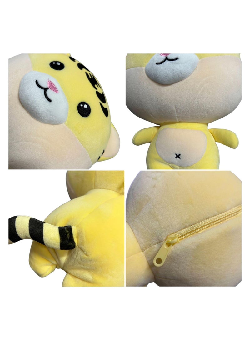 Excefore Kids Travel Pillow - 2-in-1 Deformable Kids Neck Pillow for Traveling, Soft U-Shaped Pillow with Adorable Animal Design, Comfy Sleep and Play, Ideal for Airplanes and Cars (Tiger) - Image 5