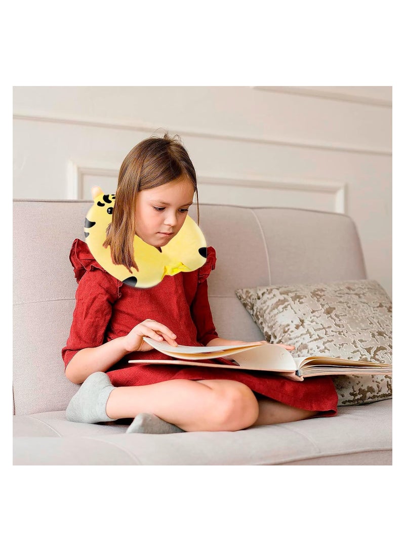 Excefore Kids Travel Pillow - 2-in-1 Deformable Kids Neck Pillow for Traveling, Soft U-Shaped Pillow with Adorable Animal Design, Comfy Sleep and Play, Ideal for Airplanes and Cars (Tiger) - Image 2