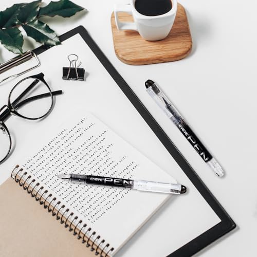EYEYE Disposable Fountain Pens Fine Point, 8 Pack Black Pens for Writing, Stainless Steel Nib, Smooth Writing for Journaling, Drafting, Sketching, Doodling & Office Supplies - Image 4