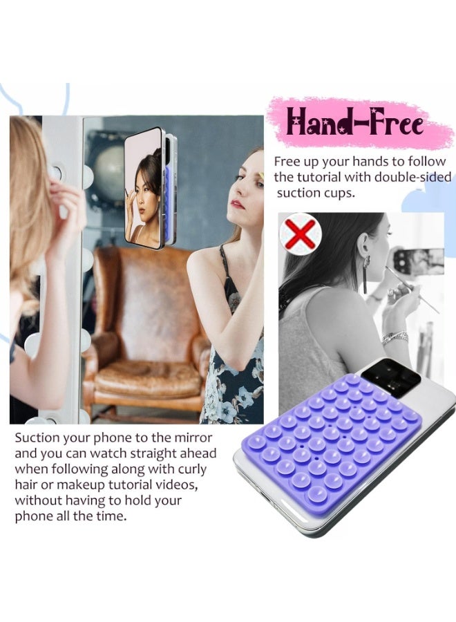 Silicone Suction Cup Phone Case Mount Double Sided, Hands-Free Strong Grip Phone Holder for Selfies, Videos, Desk, Car – Universal Silicone Phone Stand Compatible with iPhone and Android (Fuchsia) - Image 3